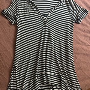 Striped V-Neck Women's Top